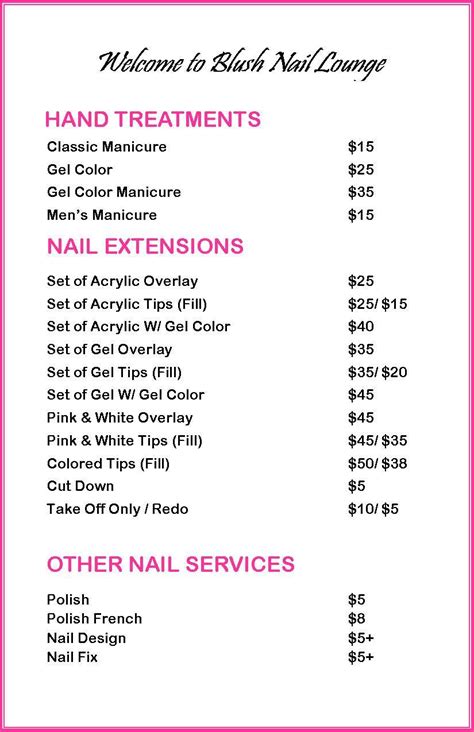 JUDY Nails Salon Price List Pre Made Templates Editable | ubicaciondepersonas.cdmx.gob.mx