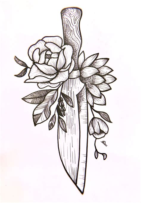 Knife Rose Tattoo Design ~ Best Flowers Ink Ideas | Rose tattoo design, Knife and rose tattoo ...