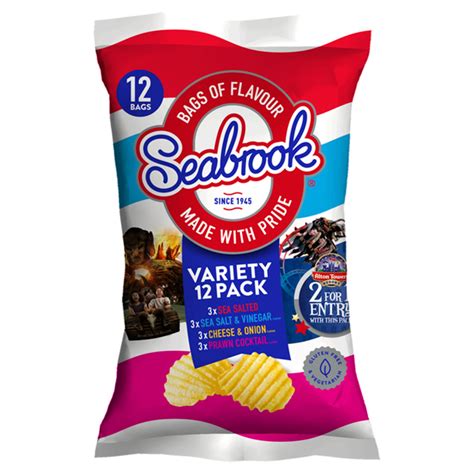 Seabrook Crinkle Crisps Variety 12 x 25g | Multipack Crisps | Iceland Foods