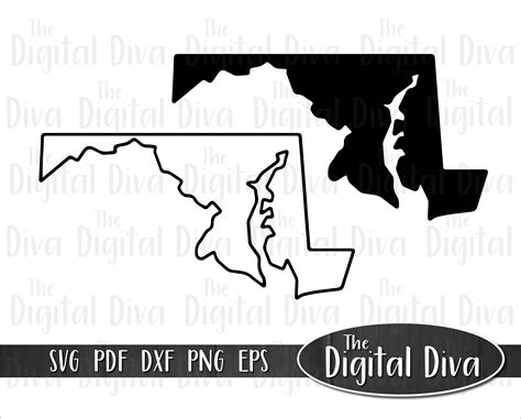 Maryland state outline state of Maryland svg Maryland cut | Etsy