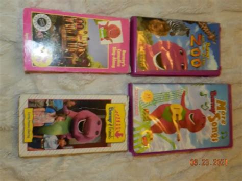 VINTAGE BARNEY SING Along Vhs Lot of 4 more songs, zoo, campfire ...