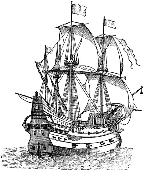 Galleon | ClipArt ETC | Boat drawing, Sailing ships, Ship drawing