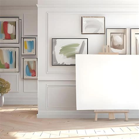 Premium AI Image | white canvas mockup on room