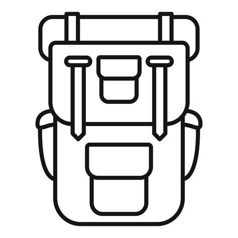 Hiking backpack icon, outline style 14554744 Vector Art at Vecteezy