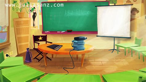 Background design: cinema classroom. - Julia Sanz Illustration