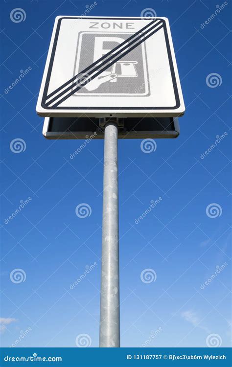 End of a Toll Ticket Parking Zone Stock Image - Image of sign, laws ...