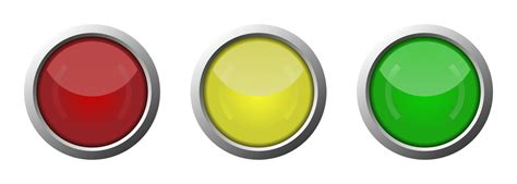 vector start and stop button, red button, yellow button, green button ...