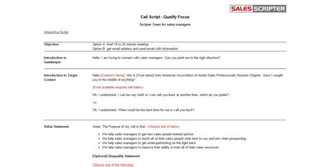 How to Structure a Sales Call Template | Templates, Email templates, Script