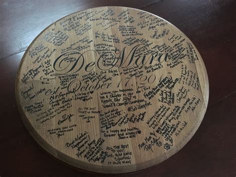 Bourbon Barrel – Personalized Wedding Guest Book / Lazy Susan.