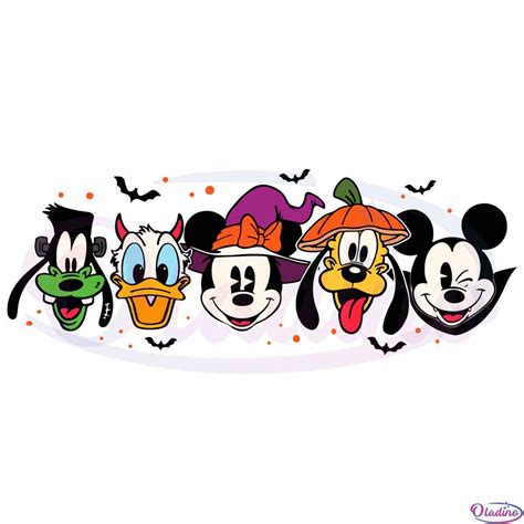 Vintage Disney Characters Halloween SVG Best Graphic Designs Cutting Files