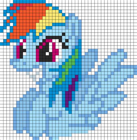 Happy Rainbow Dash Perler Bead Pattern | Bead Sprites | Characters Fuse Bead Patterns