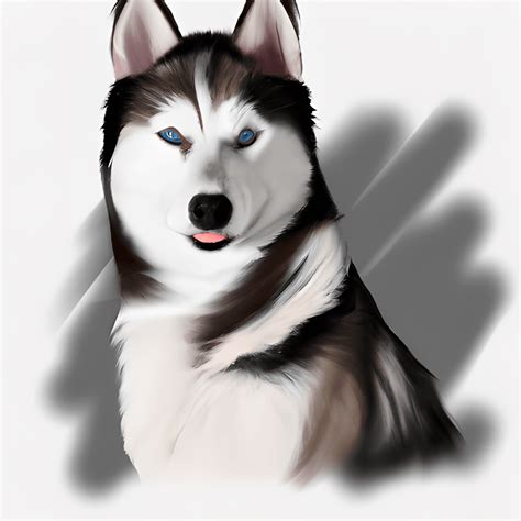 A Realistic Drawing of a Husky · Creative Fabrica