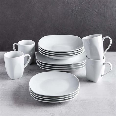 KSP Plato Porcelain Dinnerware - Set of 16 (White) | Kitchen Stuff Plus