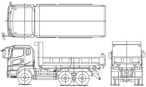 Mitsubishi Fuso Super Great Blueprint - Download free blueprint for 3D ...