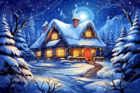 Snowy Cartoon Winter Wonderland Festive Holiday Background for a Happy New Year | Imagen de IA ...