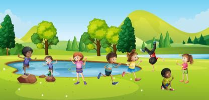 Kids Playing Outside Vector Art, Icons, and Graphics for Free Download