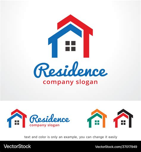 Residence logo template design Royalty Free Vector Image