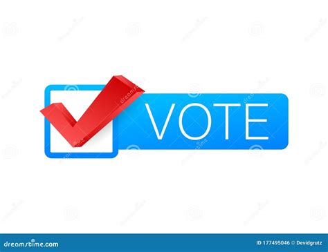 Vote Symbols. Check Mark Icon. Vote Label on White Background Stock ...