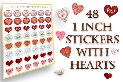 Heart stickers By AleFairyland | TheHungryJPEG