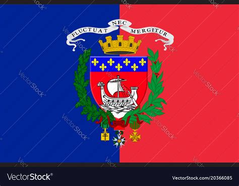 Flag of paris france Royalty Free Vector Image