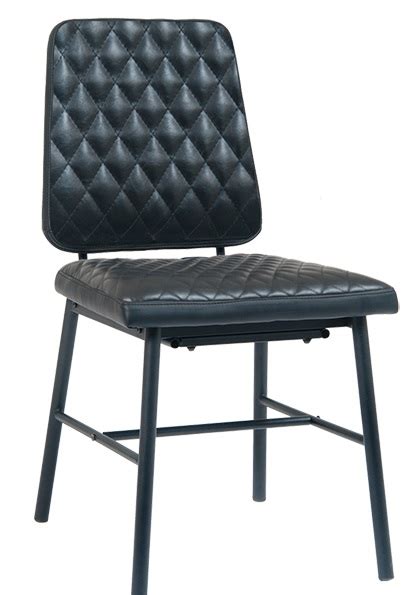 Black Metal Restaurant Padded Chair