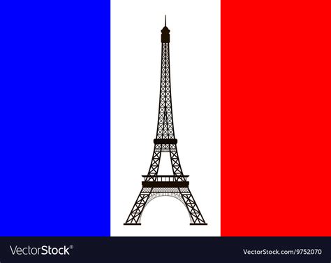 France flag with eiffel tower Royalty Free Vector Image