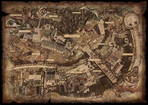 Map of the Undead Burg - official map from the PS3 launch. : darksouls