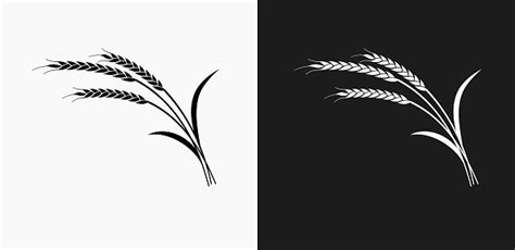 Wheat Icon On Black And White Vector Backgrounds Stock Illustration - Download Image Now - iStock