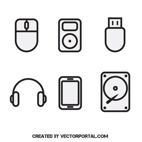 Computer tech icons vector image | Computer sticker, Icon, Gaming wallpapers