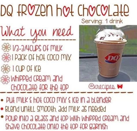 frozen hot chocolate and it's DAIRY QUEEN!!!! | Frozen hot chocolate recipe, Iced hot chocolate