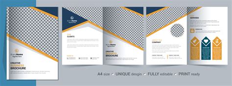 Corporate Bi-fold Brochure Template, Catalog, Booklet Template Design. Fully Editable. 3703600 ...