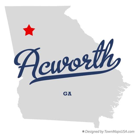 Map of Acworth, GA, Georgia