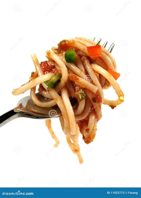 Pasta on a fork stock photo. Image of background, ingredients - 11023772