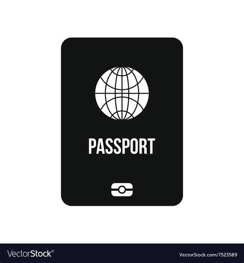 Passport black simple icon Royalty Free Vector Image