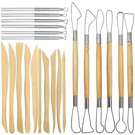 Buy AIFUDA Pottery Clay Sculpting Tools, 22Pcs Wooden Handle Pottery ...