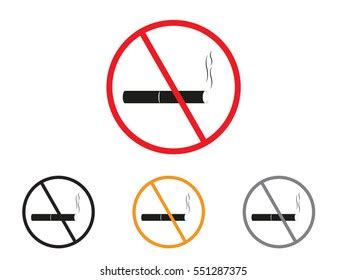 Smoking Tobacco Red Warning Signs Smoke Stock Vector (Royalty Free ...