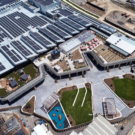 Burwood Brickworks Shopping Centre showing its 1MW solar PV array and ...