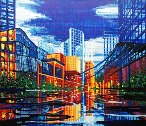 Urban Landscape Paintings Made Through A Unique Process That Includes ZERO Brushes | Urban ...