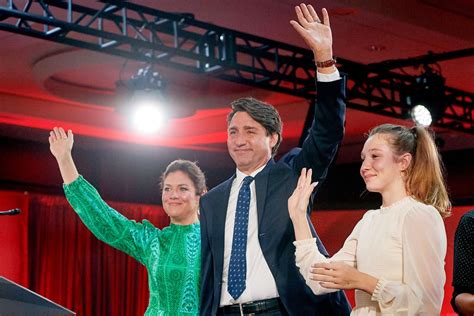 Justin Trudeau Celebrates Canada Election Results with Wife and Kids