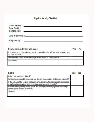 FREE 9+ Physical Security Checklist Templates in MS Word | PDF | Free & Premium Templates