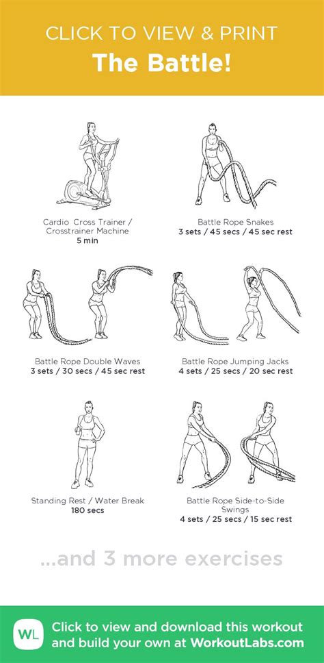 The Battle! – click to view and print this illustrated exercise plan created with # ...