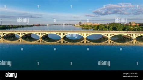 Detroit, Michigan - The Belle Isle bridge, which connects Detroit to ...