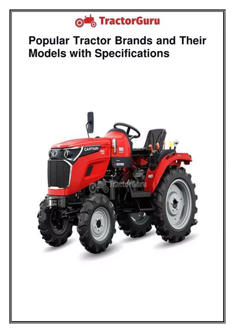 PPT - Popular Tractor Brands and Their Models with Specifications ...