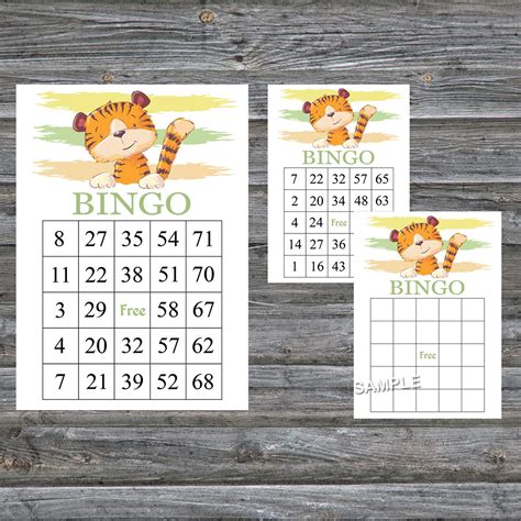 Tiger bingo cards,Tiger bingo game,Tiger printable bingo car - Inspire ...