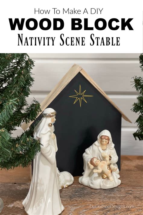 EASY DIY Wooden Block Nativity Scene Stable - Do Dodson Designs