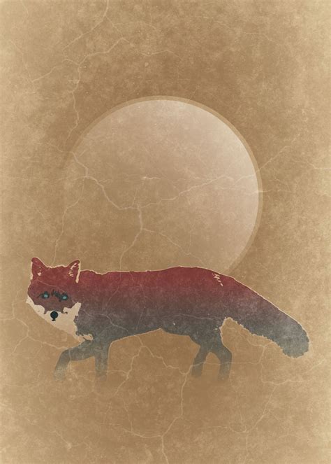 'Wild Red Fox Sunset' Poster, picture, metal print, paint by ...