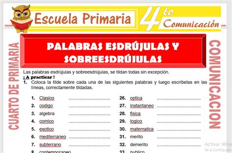 Palabras Esdrujulas Con Tilde Y Sin Tilde - Palabras español españa