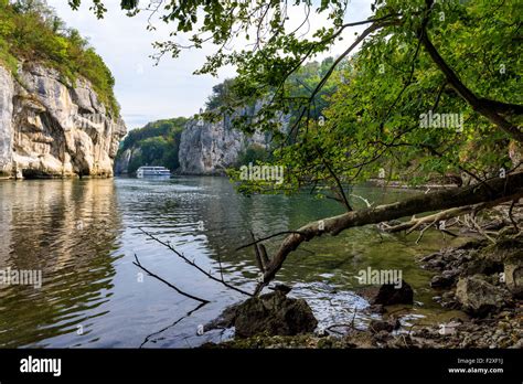 Danube Gorge Danube Gorge Weltenburg Abbey great natural sceneries wassser river sea ship trees ...