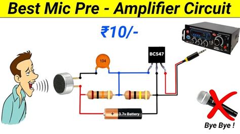 an electric circuit with the words best mic pre amplifier circuit