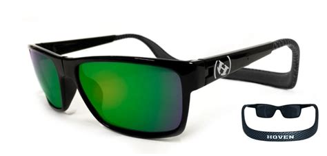 Hoven Monix Black Gloss-Black Grey Checker/Green Chrome Polarized ...